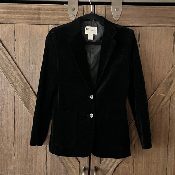 Vintage Partners from Mervyn's Velvet Cotton 2 Button Black Blazer Size 8 - Picture 2 of 7